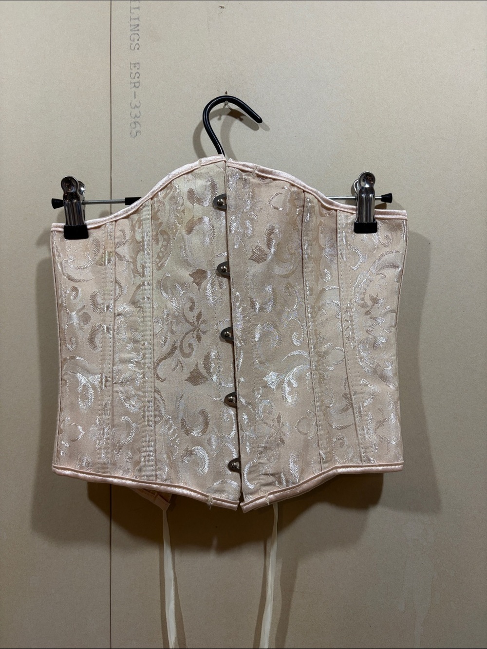 Champagne Brocade Corset Size S - Picture 2 of 6